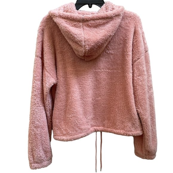 Planet Gold Loose Fleece Hoodie Silver Pink New - Picture 2 of 7